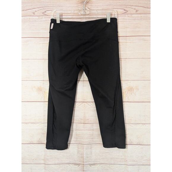 Zella Leggings Size Medium Black Womens Cropped Capri Mesh Pants Athletic - Picture 2 of 9